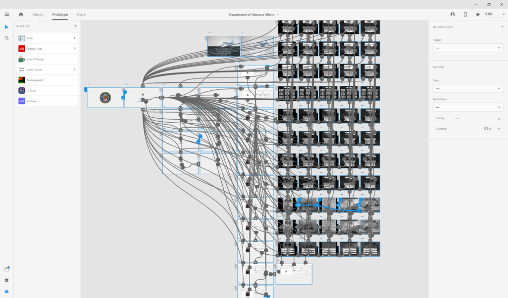 All interactions in the prototype.