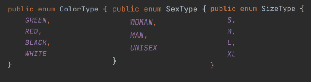 Java enum for ColorType type.